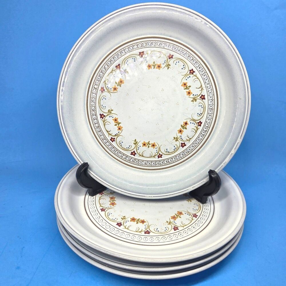 Denby-Langley AVIGNON 9" Discontinued Floral Salad Plates Set OF 4